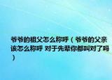 爺爺?shù)淖娓冈趺捶Q呼（爺爺?shù)母赣H該怎么稱呼 對(duì)于先輩你都叫對(duì)了嗎）