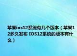 蘋果ios12系統(tǒng)有幾個版本（蘋果12多久發(fā)布 IOS12系統(tǒng)的版本有什么）