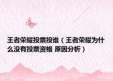 王者榮耀投票投誰（王者榮耀為什么沒有投票資格 原因分析）