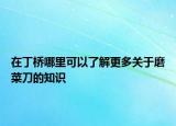 在丁橋哪里可以了解更多關(guān)于磨菜刀的知識(shí)