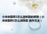 小米體脂秤2怎么測(cè)體脂的原理（小米體脂秤2怎么測(cè)體脂 操作方法）