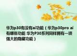 華為p30有沒有ai功能（華為p30pro ai 有哪些功能 華為P30系列同樣擁有一項強大的隱藏功能）
