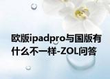 歐版ipadpro與國版有什么不一樣-ZOL問答