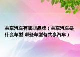 共享汽車有哪些品牌（共享汽車是什么車型 哪些車型有共享汽車）