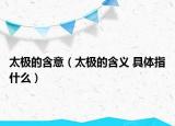 太極的含意（太極的含義 具體指什么）