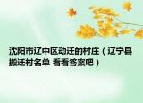 沈陽(yáng)市遼中區(qū)動(dòng)遷的村莊（遼寧縣搬遷村名單 看看答案吧）