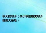 秋天的句子（關(guān)于秋的唯美句子 唯美大雜燴）