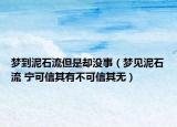 夢(mèng)到泥石流但是卻沒(méi)事（夢(mèng)見(jiàn)泥石流 寧可信其有不可信其無(wú)）