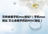 怎樣查看手機mac地址?（手機mac地址 怎么查看手機的MAC地址）
