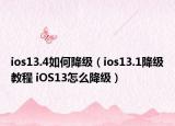 ios13.4如何降級（ios13.1降級教程 iOS13怎么降級）