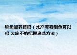 鰩魚能養(yǎng)殖嗎（水產(chǎn)養(yǎng)殖鰣魚可以嗎 大家不妨把握這些方法）