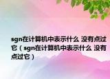 sgn在計(jì)算機(jī)中表示什么 沒有點(diǎn)過它（sgn在計(jì)算機(jī)中表示什么 沒有點(diǎn)過它）