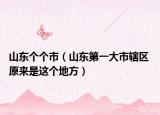 山東個(gè)個(gè)市（山東第一大市轄區(qū) 原來(lái)是這個(gè)地方）