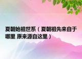 夏朝始祖世系（夏朝祖先來自于哪里 原來源自這里）