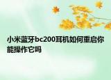 小米藍(lán)牙bc200耳機(jī)如何重啟你能操作它嗎