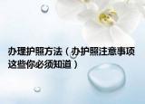 辦理護(hù)照方法（辦護(hù)照注意事項(xiàng) 這些你必須知道）