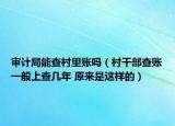 審計局能查村里賬嗎（村干部查賬一般上查幾年 原來是這樣的）