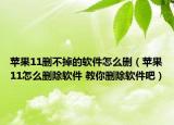 蘋果11刪不掉的軟件怎么刪（蘋果11怎么刪除軟件 教你刪除軟件吧）