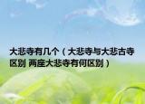 大悲寺有幾個(gè)（大悲寺與大悲古寺區(qū)別 兩座大悲寺有何區(qū)別）