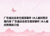 廣東省運會發(fā)生假球事件 16人被問責詳細內(nèi)容 廣東省運會發(fā)生假球事件 16人被問責具體介紹