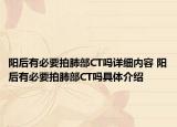 陽后有必要拍肺部CT嗎詳細(xì)內(nèi)容 陽后有必要拍肺部CT嗎具體介紹