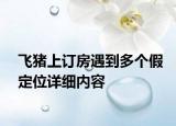 飛豬上訂房遇到多個假定位詳細內(nèi)容