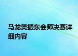 馬龍樊振東會師決賽詳細內(nèi)容