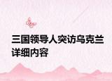 三國(guó)領(lǐng)導(dǎo)人突訪烏克蘭詳細(xì)內(nèi)容
