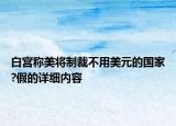白宮稱美將制裁不用美元的國(guó)家?假的詳細(xì)內(nèi)容