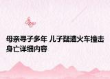 母親尋子多年 兒子疑遭火車(chē)撞擊身亡詳細(xì)內(nèi)容