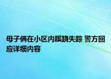母子倆在小區(qū)內(nèi)蹊蹺失蹤 警方回應(yīng)詳細(xì)內(nèi)容