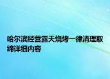 哈爾濱經營露天燒烤一律清理取締詳細內容