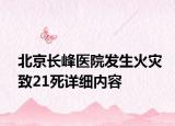 北京長峰醫(yī)院發(fā)生火災(zāi)致21死詳細(xì)內(nèi)容
