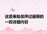 這是秦始皇摔過最狠的一跤詳細(xì)內(nèi)容