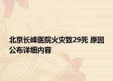 北京長峰醫(yī)院火災(zāi)致29死 原因公布詳細(xì)內(nèi)容