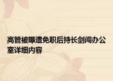 高管被曝遭免職后持長劍闖辦公室詳細(xì)內(nèi)容