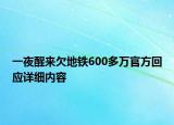 一夜醒來欠地鐵600多萬官方回應(yīng)詳細(xì)內(nèi)容