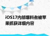 iOS17內(nèi)部爆料者被蘋果抓獲詳細(xì)內(nèi)容