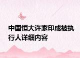中國恒大許家印成被執(zhí)行人詳細內容