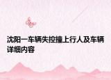 沈陽一車輛失控撞上行人及車輛詳細(xì)內(nèi)容