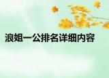 浪姐一公排名詳細(xì)內(nèi)容