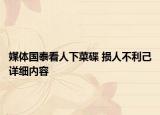 媒體國(guó)泰看人下菜碟 損人不利己詳細(xì)內(nèi)容