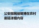 公安部網(wǎng)絡賭博在農(nóng)村蔓延詳細內(nèi)容