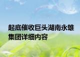 起底催收巨頭湖南永雄集團詳細內容