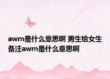 awm是什么意思啊 男生給女生備注awm是什么意思啊