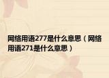 網(wǎng)絡(luò)用語277是什么意思（網(wǎng)絡(luò)用語271是什么意思）