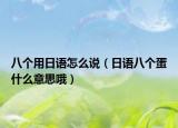 八個(gè)用日語怎么說（日語八個(gè)蛋什么意思哦）