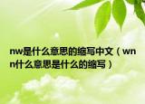 nw是什么意思的縮寫(xiě)中文（wnn什么意思是什么的縮寫(xiě)）