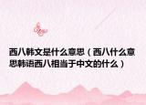 西八韓文是什么意思（西八什么意思韓語西八相當(dāng)于中文的什么）