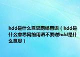 hdd是什么意思網(wǎng)絡(luò)用語（hdd是什么意思網(wǎng)絡(luò)用語不要碰hdd是什么意思）